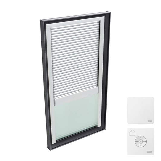 FIXED Curb Mount FCM 2270 Max OD curb 26 5/8 by 74 5/8 Neat Glass Laminated 2004 w/ White Solar Powered Room Darkening Shade