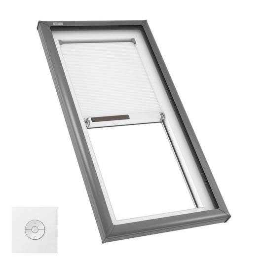 VELUX Fixed Curb Mount FCM 2230 Max OD curb 26 5/8 by 34 5/8 w/ Pre-Installed White Room Darkening Shade